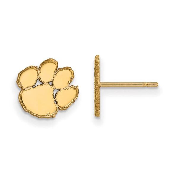 14k Yellow Gold Clemson University XS (Tiny) Post Earrings